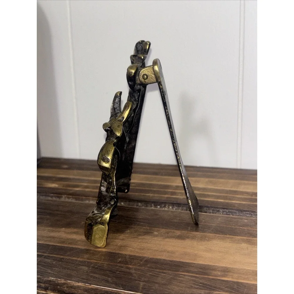 Vintage Solid Brass Scotch Terrier Dog easel ornament -Door Knocker 1930s 5